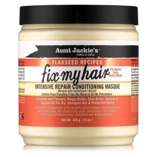 Aunt Jackie's Curls & Coils Flaxseed Recipes Fix My Hair Intensive Repair Conditioning Masque 15 oz