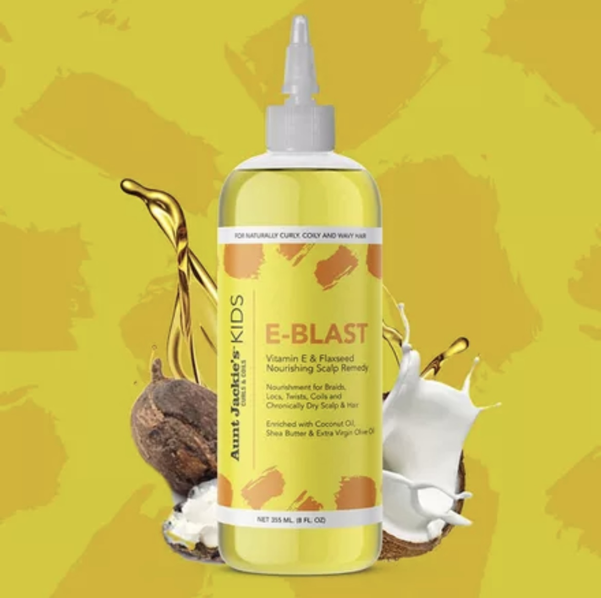 Aunt Jackie's Curls & Coils Girls E-Blast Vitamin E & Flaxseed Scalp Remedy 8 oz - Afbeelding 3