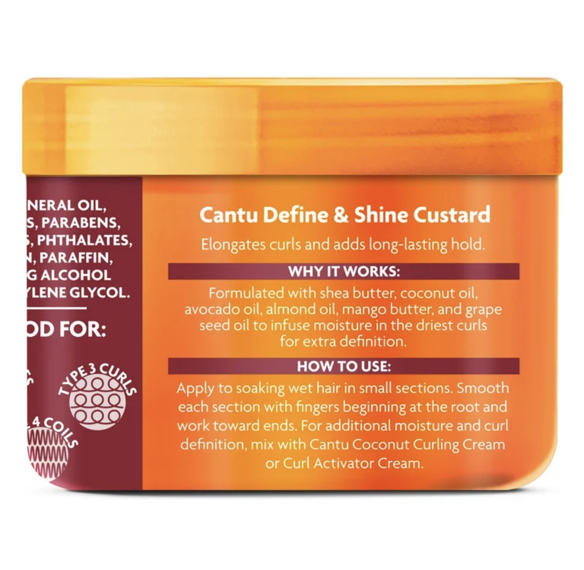 Cantu Shea Butter Natural Hair Define & Shine Custard 12 oz - Afbeelding 2