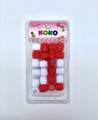 Beads/ Kralen Rood-Wit Groot