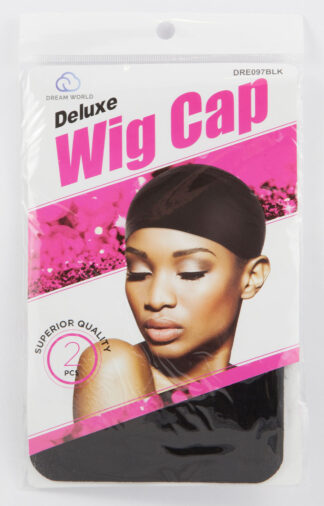 Dream World Wig Cap Deluxe Black 2 pcs DRE097BLK