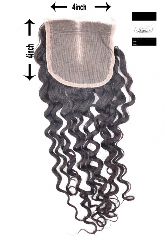 100% Virgin Hair Closure 14″ Deep Wave (35cm) - Afbeelding 2