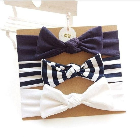 Hairbands set #White/Dark Blue