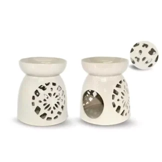 Griekse Stijl Witte Aromabrander- Oil Burner 17cm
